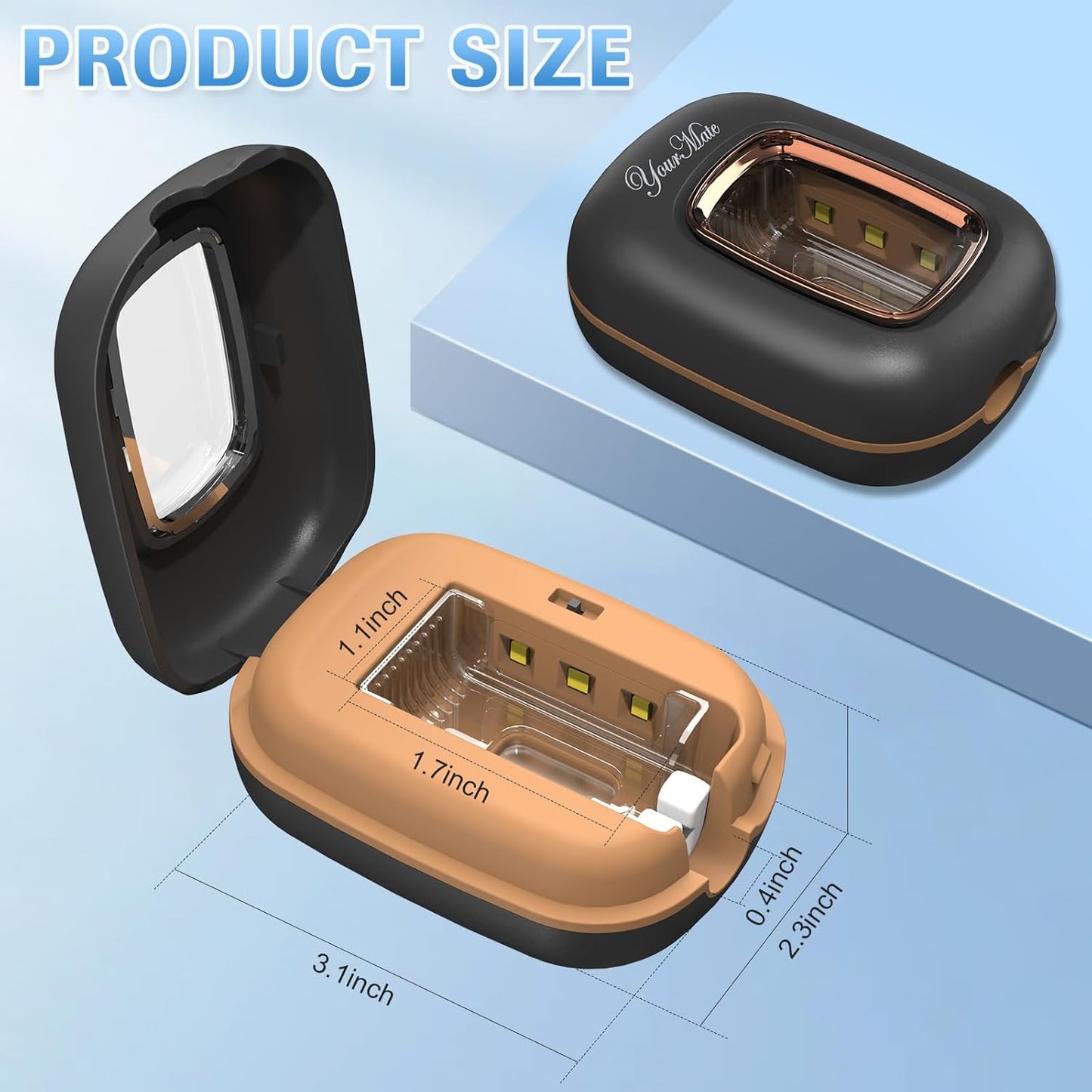 YourMate Rechargerable UVC Toothbrush Sanitizer Case Pro Compatible with Electric Toothbrush Heads/Regular Toothbrushes Travel Toothbrush Covers Case Magnetic Holder for Houshold/Traveling Black