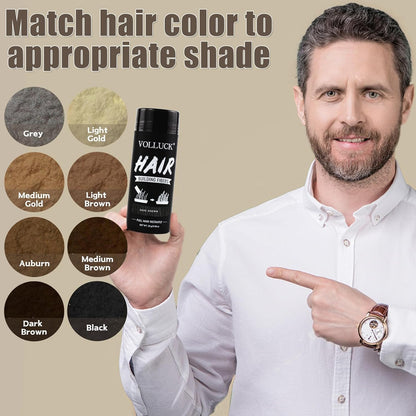VOLLUCK Hair Fibers for Thinning Hair, Instant Coverage Hair Building Fibers for Women and men, Natural Hair Powder for Conceal Hair Loss 28 g (Dark Brown)