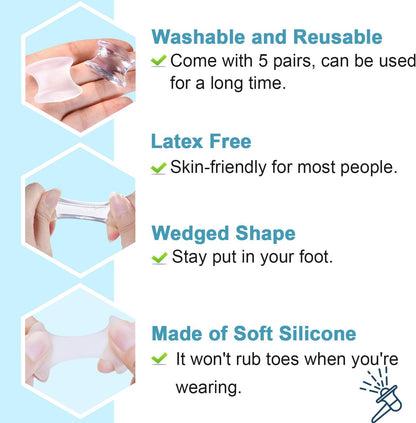 Povihome 8 Pack Gel Bunion Corrector and Toe Spacers Separators and Straightener Orthotics (4/10''Thick) for Sports Activities, for Men and Women Overlapping Toes, Bunion Pain Relief - Small Size