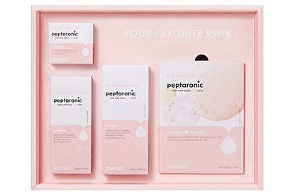 SNP PREP Skincare Set | 4-in-1 Korean Skin Care Set | Peptaronic Complete Skin Care Set | Includes Facial Toner, Cream, Face Serum, and Ampoule Sheet Face Masks | Skin Care Gift Set | 10 Sheets