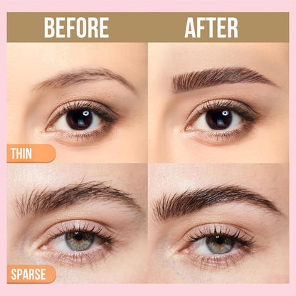 iMethod Curved Eyebrow Pen and Brow Gel Clear - Eyebrow Pencils for Women with Natural Hair Like Strokes, Eyebrow Makeup for All-Day Defined, Waterproof, Smudge-proof, Black Brown