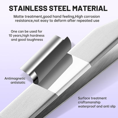 High Precision Lash Tweezers for Individual and Volume Eyelash Extensions Premium Stainless Steel Curved Fiber Tip Professional Isolation Tweezer