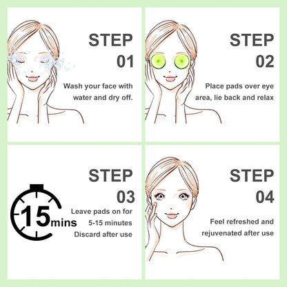 72 Count Eye Pad Cucumber Eye Pads Spa Day Kit Cooling Eye Pads Spa Accessories Face Masks Skincare Spa Party Sleepover Party Supplies Spa Gifts Bulk Party Favor