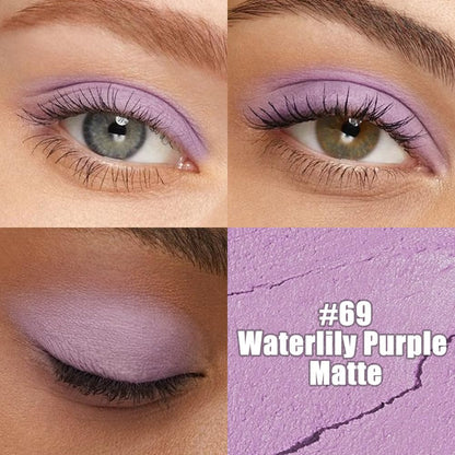 Kaely Cream Eye Shadow Sticks, Waterlily Purple Matte Eyeliner Pencil Eyeshadow Palette Makeup, Eye Highlighter Brightener Stick for Older Women Waterproof Pigmented, sombras para ojos, New-69
