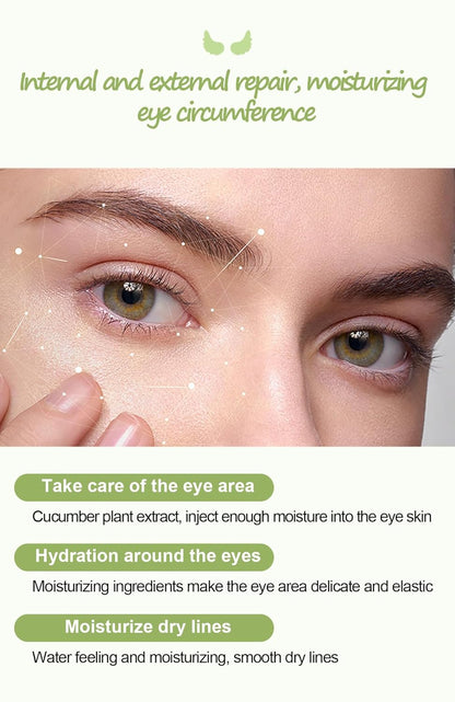 12Pcs Under Eye Patches for Dark Circle, Cucumber Moisturizing Eye Mask Hyaluronic Acid Eye Mask, Cooling Crystal Angle Wings Eye Mask, Hrydrate & Moisture Gel Under Eye Treatment Skin Care Products (Cucumber )