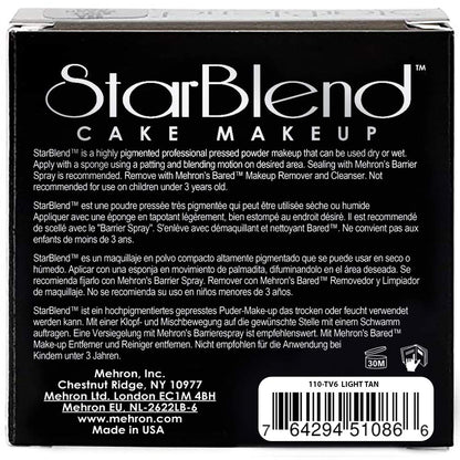 Mehron Makeup StarBlend Cake (2 oz) (Light Tan)