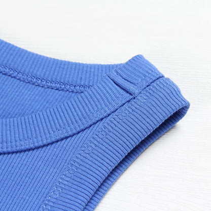 GEMBERA Womens Sleeveless Racerback High Neck Casual Basic Cotton Ribbed Fitted Tank Top