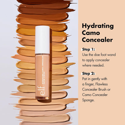 e.l.f. Hydrating Camo Concealer, Covers Blemishes & Under-Eye Circles, Full-Coverage & Delivers A Satin Finish, Vegan & Cruelty-Free, Medium Neutral