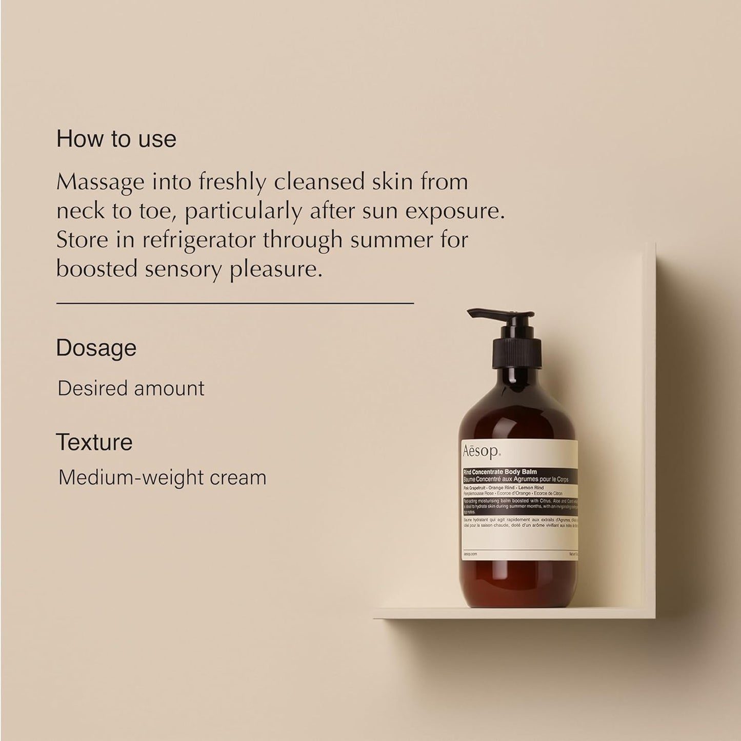 Aesop Rind Concentrate Body Balm | Soften & Smooth Skin | Uplifting Citrus Aroma, Nourishing Nut Oil Extracts | 16.9 oz / 500mL