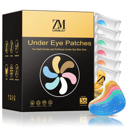 Under Eye Patches for Dark Circles and Puffy Eyes (36 Pairs), Golden Eye Mask with Retinol, Collagen,Hyaluronic Acid,Rose, Aloe Vera for Eye Treatment Skin Care for Men & Women