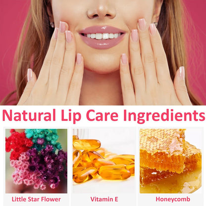 1 Pack Crystal Flower Jelly Lipstick,Magic Color Changing Lipstick,PH Clear Temperature Color Changing Lip Gloss,Lip Balm,Long Lasting Nourishing Moisturizing Lip Stick Set H03