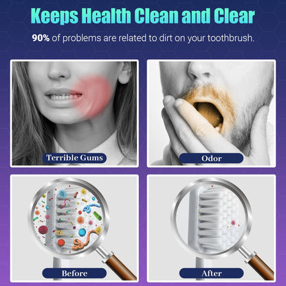 MONESAO Toothbrush Sanitizer Covers, Toothbrush Case with Violet Light - Rechargeable Cleaner Case - Auto Home Travel Tooth Brush Cap Box for Any Electric and Manual Toothbrushes (Purple)