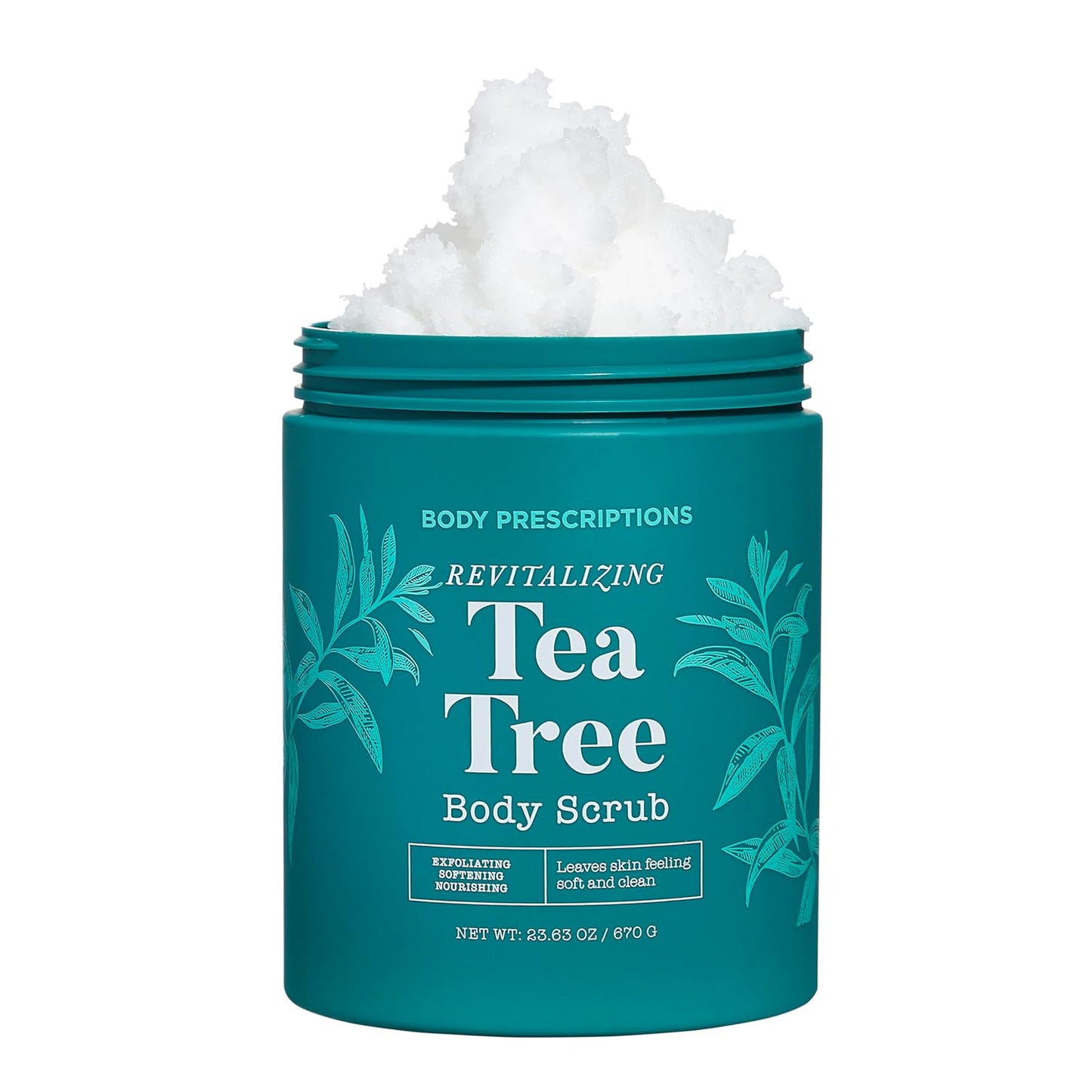 Body Prescriptions Exfoliating Body Scrub – Body Cleanser for Nourished, Ultra-Smooth Skin, Tea Tree