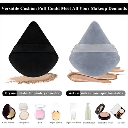 Maitys 12 Pieces Powder Puff Triangle Face Makeup Cosmetic for Loose Powder Soft Body Washable Reusable Foundation Sponge Mineral Wet Dry Makeup Tool for Women(Small,Black, Gray)