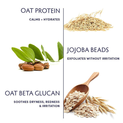 Naturopathica Oat Cleansing Facial Polish, Multi-Use Facial Cleanser, Face Scrub and Mask, Exfoliating Face Wash for Men & Women, Travel Size, 2 fl oz