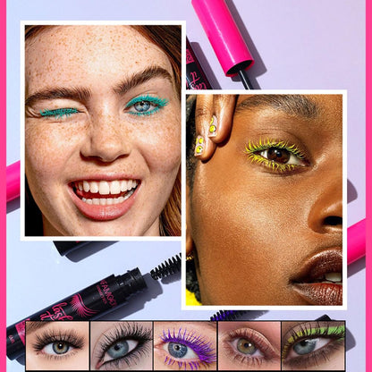 Waterproof 5PCS Colorful Voluminous Mascara Set – Lengthening, Defining, Curling, Multiplying Formula (Cruelty-Free)-White Black Blue Purple Brown Colored Mascara Eyelash Makeup Pack, Festival Gift