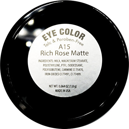 Rich Dusty Rose Pink Matte Red Mauve Pressed Powder Single Vegan Eyeshadow; Talc, Paraben & Cruelty Free