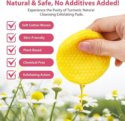 Turmeric face scrub pads, turmeric