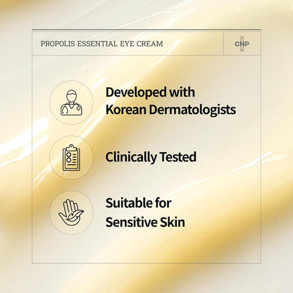 CNP Propolis Eye Cream (1.7 fl.oz / 50ml) - Nourishing Eye Cream with Propolis Extract, Ceramide, Lightweight Cream Texture, Firming Wrinkles, Korean Skin Care
