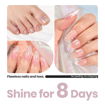 beetles Nail Polish Glitter Nail Lacquer Shimmer-Like Top Coat Fast Drying & Long Lasting Brilliant Milky Way, No UV Lamp Needed for DIY Nail Art Salon at Home Gifts for Women