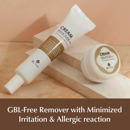 BL Lashes Eyelash Extension Remover, Dissolves Powerful Lash Extensions within 2-3 min, Fast Lash Extension Glue Remover, Low Irritation Cream Remover for Sensitive Skin, Jar Type (20g)