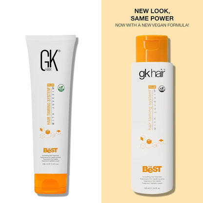 Keratin Hair Treatment Frizz Control Salon Smoothing Long Lasting Cream for All Frizzy Free Curly Dry Damaged - Professional Brazilian Complex Blowout Straightening For Silky Smooth - 3.4 Ounce