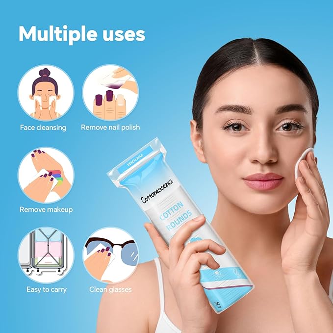 Cotton rounds for facial cleansing