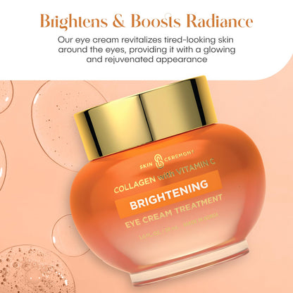 Collagen and Vitamin C Brightening Eye Cream - Hydrates and Rejuvenates Skin - Helps reduce Puffines & Dark Circles - Skin Care Made in Korea - 1.0 FL.OZ.