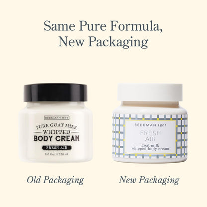 Beekman 1802 Whipped Body Cream, Fresh Air - Scented - 8 oz - Intensely Hydrating & Softens Skin - With Goat Milk - Good for Sensitive Skin - Cruelty Free