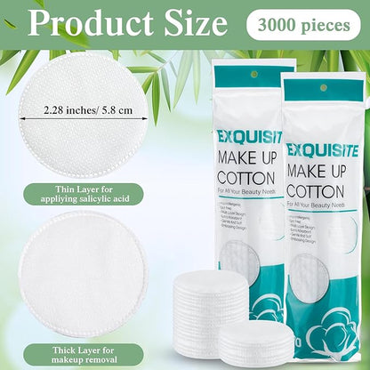 Maxcheck 3000 pcs cotton rounds