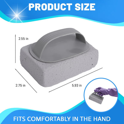 6Pcs Pumice Stone for Cleaning, Pumice Stone for Pool Tile Cleaning Pumice Stone Cleaner Brush with Handle, Pumice Cleaning Stones Scouring Stick Hard Water for Bathtubs Grills Swimming Pools