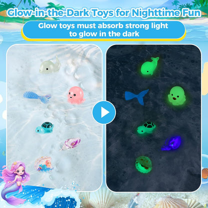 Bath Bombs for Kids, 3.5oz Large Mermaid Bath Bomb with Toys Inside, Girls Bath Bombs with Surprise Inside, Organic Natural Bubble Bath Fizz for Kids, 6 Pack