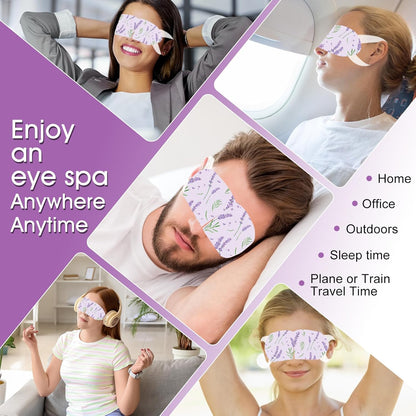 20 Packs Steam Eye Masks for Dry Eyes and Puffiness,Disposable Heated Eye Mask Warm Compress for Eyes,Relief Eye Fatigue Hot Sleep Mask for Men Women,Lavender