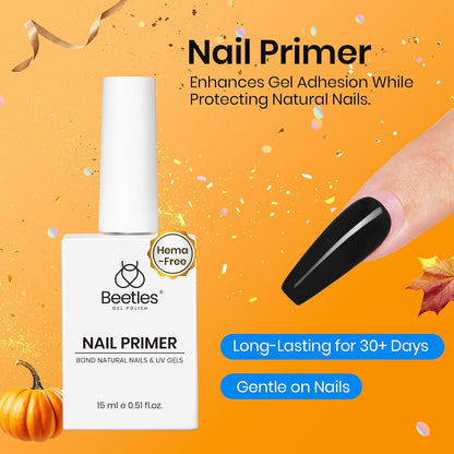 Beetles 4 Pcs 15ml Gel Top Coat and Base Coat Set with Nail Dehydrator and Primer,Professional Nail Prep Acid-Free & Hema-Free Dehydrate Bond Primer Set for Acrylic and Gel Nail Polish