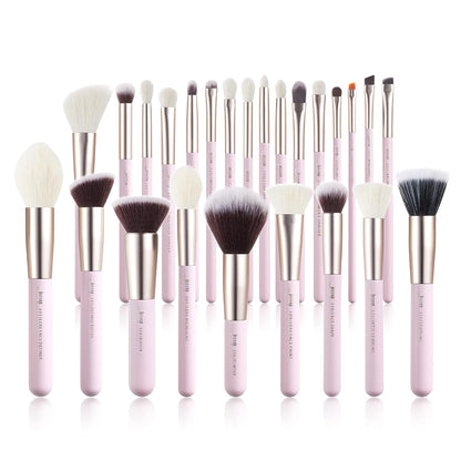 Jessup Makeup Brushes Set Professional, 25PCS Pink Premium Natural Powder Foundation Eyeshadow Blending Concealer Blusher Highlight Labeled Brushes, T290