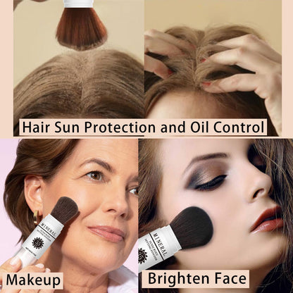 Sunscreen Setting Powder SPF 35, Mineral Brush Powder for Face & Scalp, Oil Control Natural Matte Finish Loose Powder Translucent Lasting Lightweight Breathable for All Skin (#02 Fair)