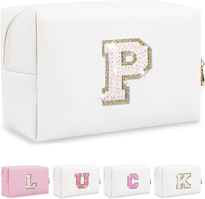 Personalized initial letter makeup bag,