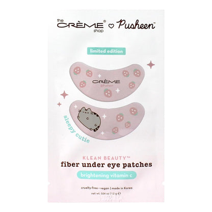 The Crème Shop X PUSHEEN KLEAN BEAUTY™ Fiber Under Eye Patches | Vitamin C Infused for Brightening | Cooling & Moisturizing | Set of 3 Pairs | Vegan & Cruelty-Free (Set of 3)