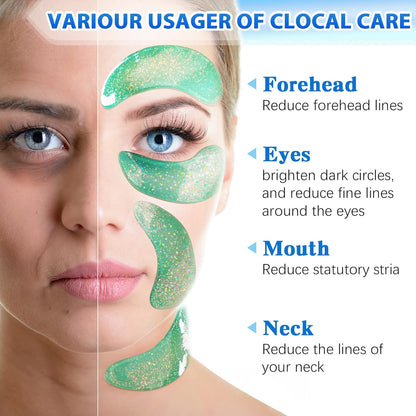 Eye Gels with Natural Marine Collagen Hyaluronic & Pearl Under Eye Patches, Under Eye Masks for Puffy Eyes & Dark Circles & Eye Bags, Face Moisturizer Treatment, Reduce Wrinkles (12 Pcs)