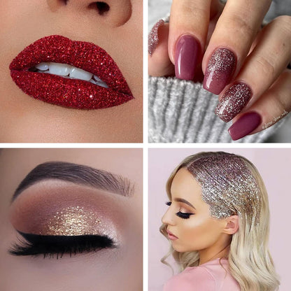 Holographic Fine Glitter, 100g/3.5oz Extra Fine Glitters Powder Packs for Resin, Craft Glitter for Tumblers Candle Slime Making, Festival Body Face Eyeshadow Nail Glitter (Chinese red)