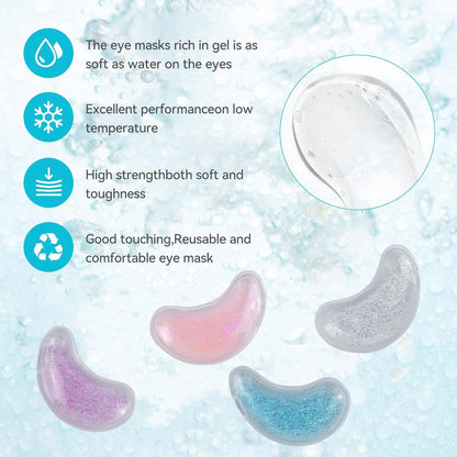 Reusable Hot & Cold Gel Eye Patches - 8PCS for Puffy Eyes, Dark Circles & Eye Bags, Cooling Sleep Mask & Soothing Compress