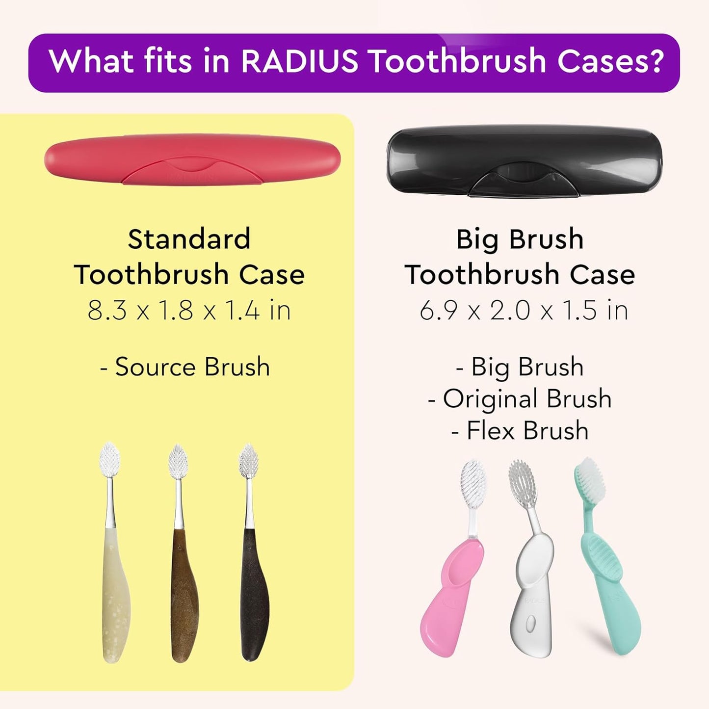 RADIUS Toothbrush Travel Case for Standard Brush, BPA-Free Recycled Plastic, Portable for Bathroom, School, Home, Camping - Light Blue (FITS All Conventional Toothbrush and RADIUS Source Toothbrush)