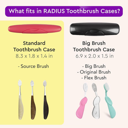 RADIUS Toothbrush Travel Case for Standard Brush, BPA-Free Recycled Plastic, Portable for Bathroom, School, Home, Camping - Lavender (FITS ALL CONVENTIONAL TOOTHBRUSH SOURCE TOOTHBRUSH)
