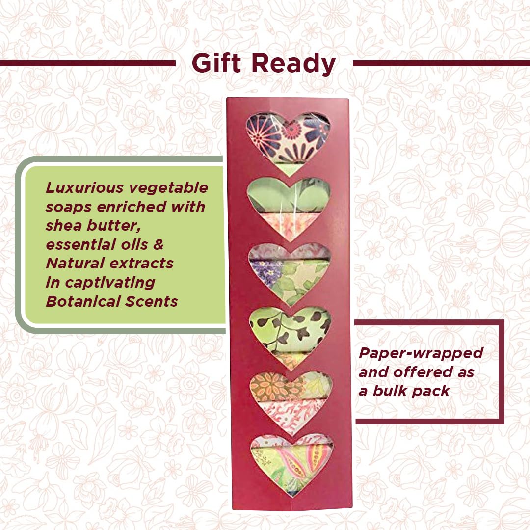 French Milled Botanical Soap Sampler Set of 9 - Individually Wrapped Vegetable-Based Mini Soaps with Essential Oils, Shea Butter, and Natural Extracts (Valentine's Day)