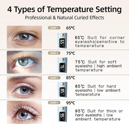 ZAPAL Heated Eyelash Curler, S600 Rechargeable Heated lash Curler, Intelligent Power Off Electric Eyelash Curler Heated Quickly 24 Hs Lasting Natural Makeup for Woman (Air Blue/Gold, X8-132mm)