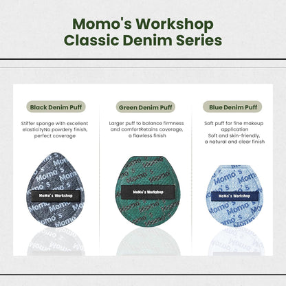 Momo's Workshop Makeup Sponge, Large Makeup Blending Puff for Liquid & Cream Foundation, Concealer Foundation Puff Quick Apply Cosmetics 1pcs Green