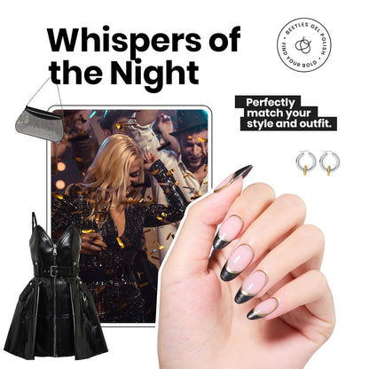 Beetles Black Glitter Nail Polish-1Pcs 15ml Fast Drying Nail Polish Shimmer Black Winter Nail Polish Nail Lacquer Glossy Finish Nail Art Design for Women,Up to 8 Days of Wear, 0.51 FL OZ