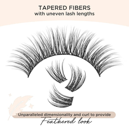 PopUp Lash Clusters 144 Pcs Cluster Lashes DIY Cluster Eyelash Extensions Mega Volume Reusable Individual Lashes Cluster Volume Look Super Thin Band & Soft(D10)