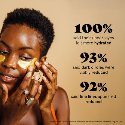 grace & stella Award Winning Under Eye Mask - Travel Essentials - Birthday Gifts for Women - Gel Eye Patches for Dark Circles, Puffy Eyes, Wrinkles, Undereye Bags - Vegan - Self Care (24 Pairs, Gold)