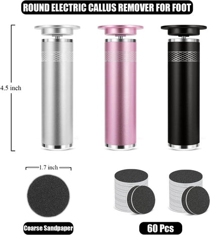 60-Piece Replacement Sandpaper Refill Discs for Electric Foot File Callus Remover Tools, for Man Women Dead Skin, Hard Cracked Skin, Dry Skin